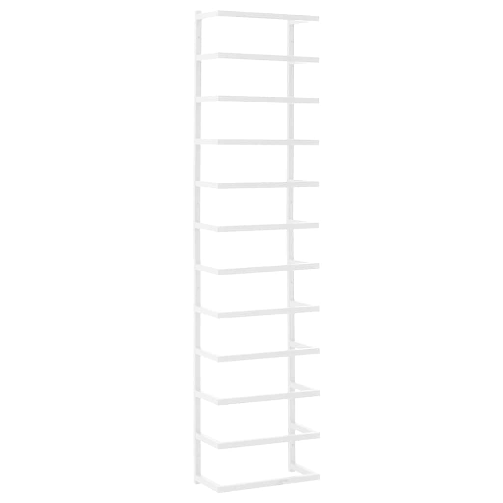 vidaXL Towel Rack | White | Steel | 24 cm x 12 cm x 96 cm | Towel Rack 2
