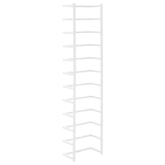 vidaXL Towel Rack | White | Steel | 24 cm x 12 cm x 96 cm | Towel Rack 6