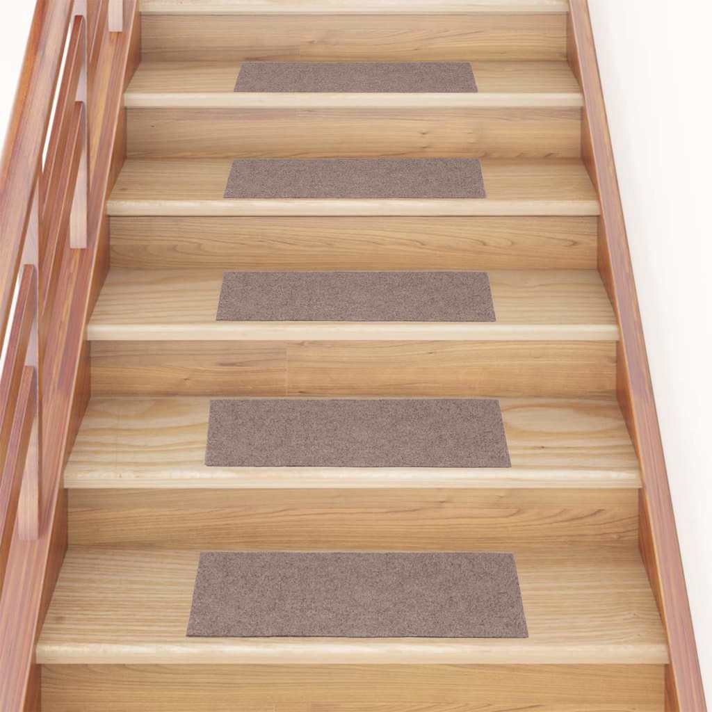 vidaXL Stair Mat | Set of 15 | Light Brown 1