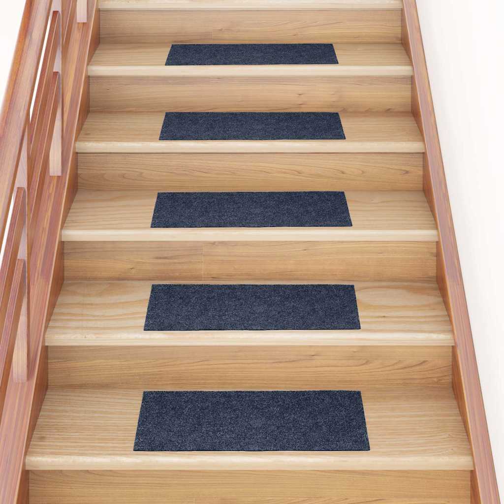 vidaXL Stair Mat | Set of 15 | Grey blue 1
