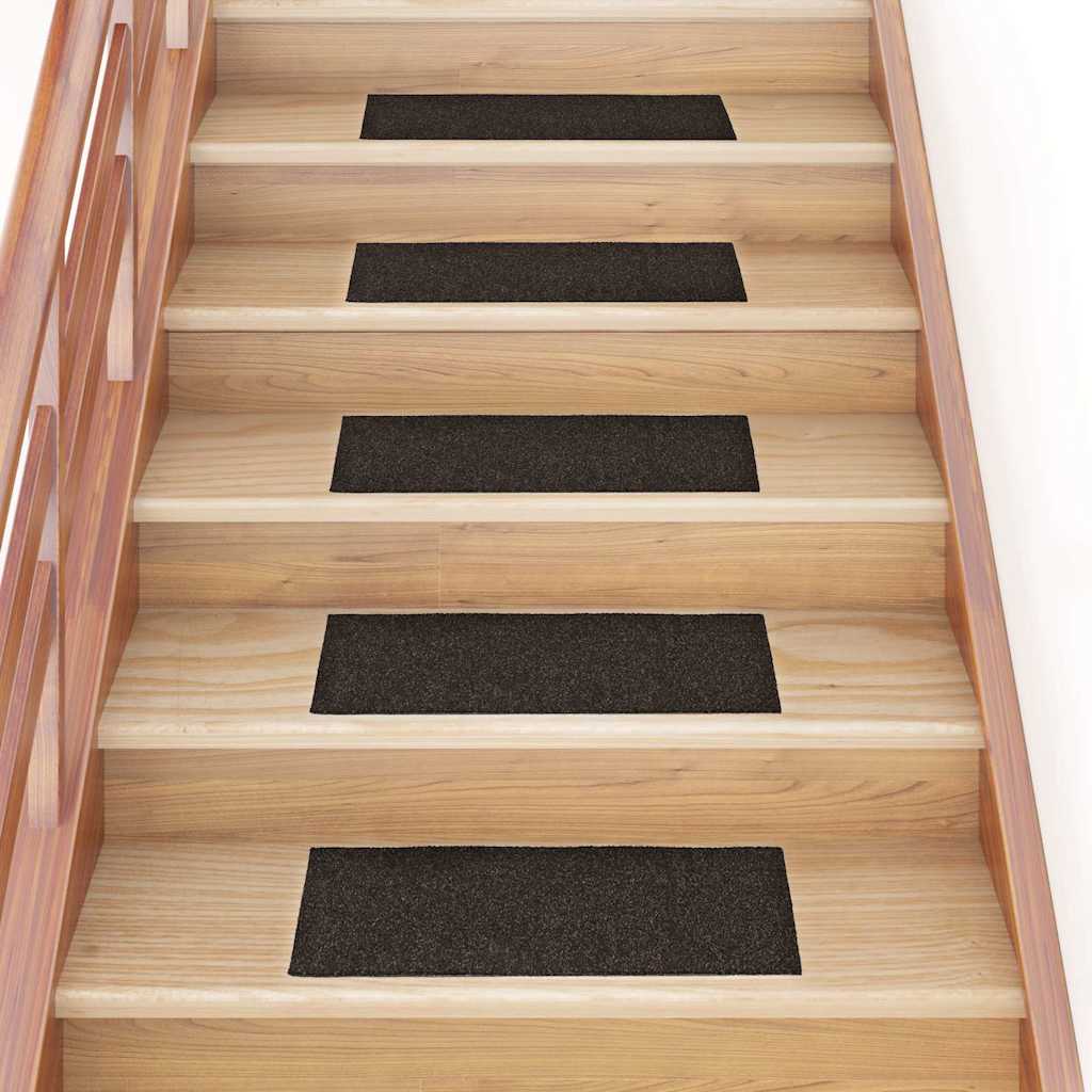 vidaXL Stair Mat | Set of 15 | Dark Brown 1