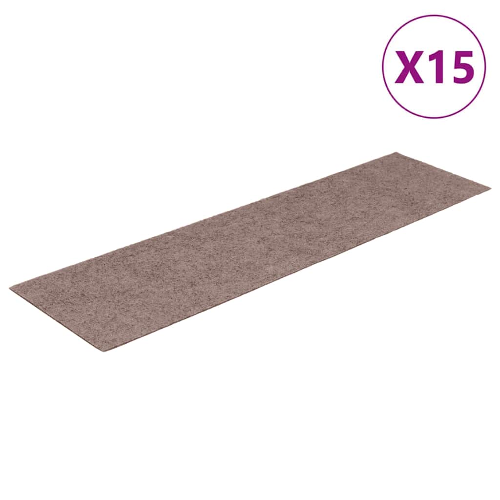 vidaXL Stair Mat | Set of 15 | Light brown 2