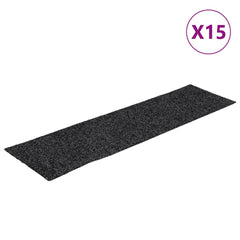 vidaXL Stair Mat | Set of 15 | Grey | 100% Polypropylene | 76 x 20 cm 2