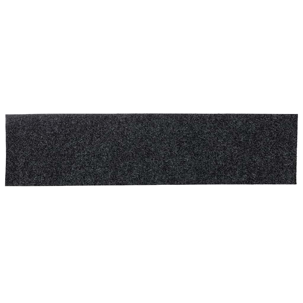 vidaXL Stair Mat | Set of 15 | Grey | 100% Polypropylene | 76 x 20 cm 5
