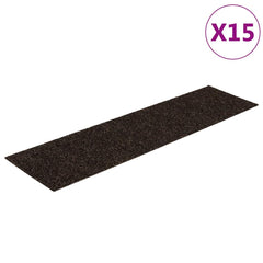 vidaXL Stair Mat | Set of 15 | Dark brown 2