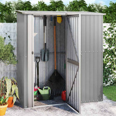 Garden Shed 180.5x97x209.5 cm Galvanised Steel Grey