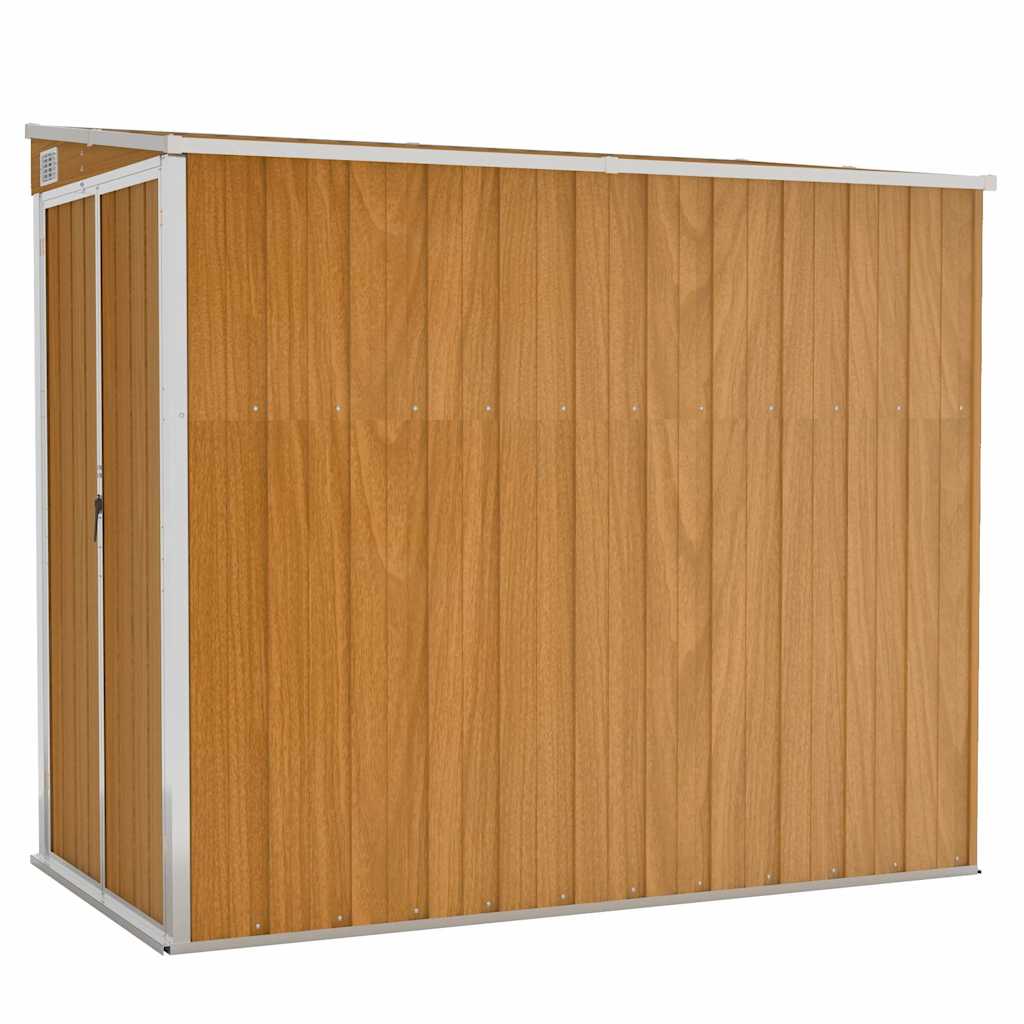 Wall-mounted Garden Shed Galvanised Steel Brown 118 x 194 x 178 cm