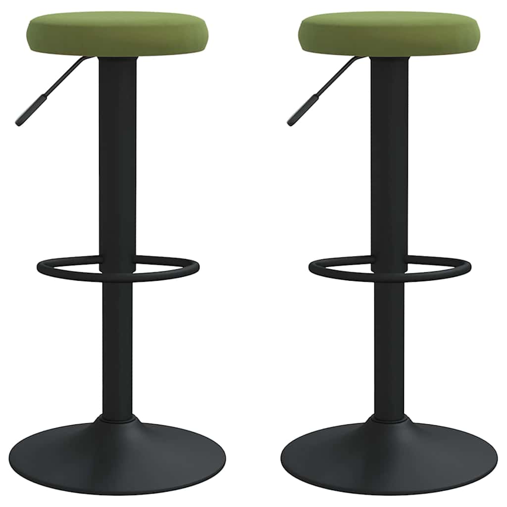 Bar Stools 2 pcs Velvet light green