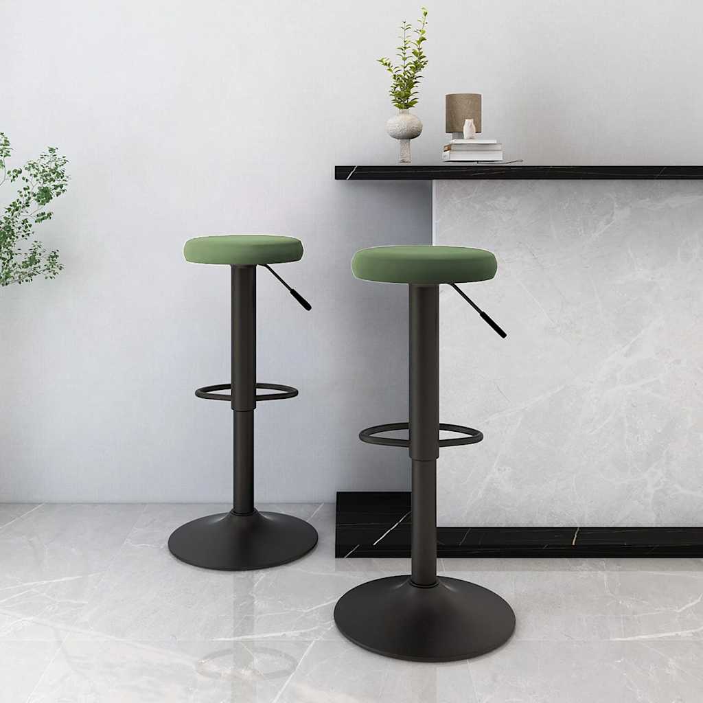 Bar Stools 2 pcs Velvet Dark green