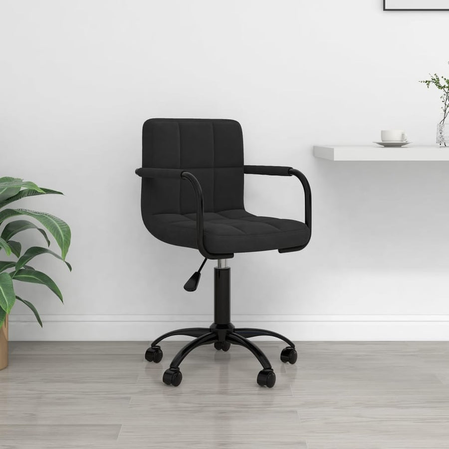 Swivel Office Chair Velvet Black