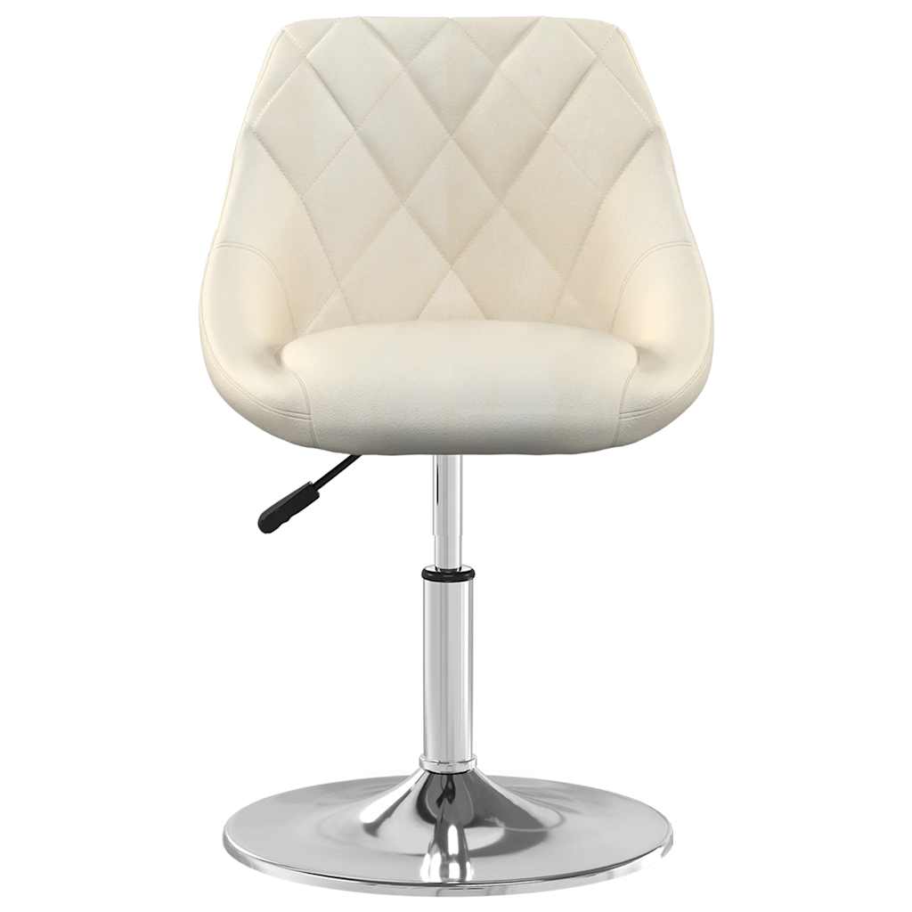 vidaXL Swivel Dining Chairs 2 pcs Cream Velvet 4
