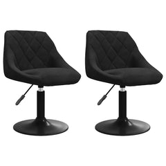 vidaXL Swivel Dining Chairs 2 pcs Black Velvet 2