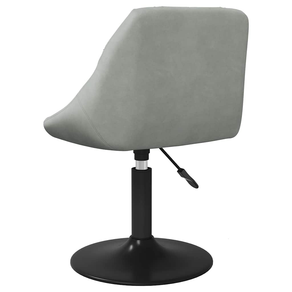 vidaXL Swivel Dining Chairs 2 pcs Light Grey Velvet 6