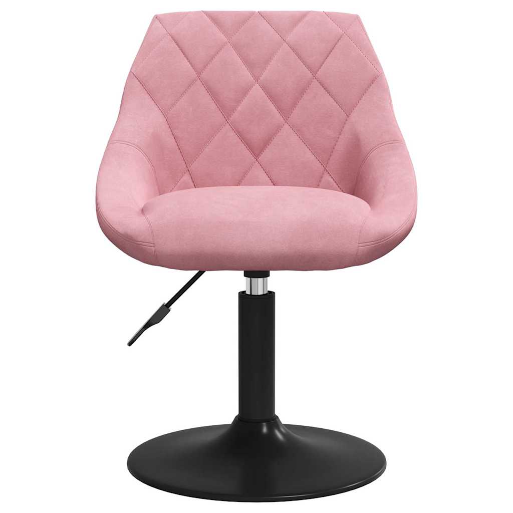 vidaXL Swivel Dining Chairs 2 pcs Pink Velvet 4
