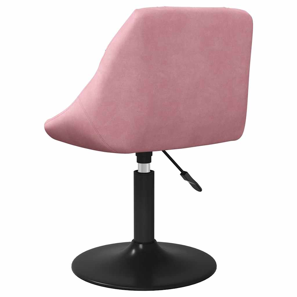 vidaXL Swivel Dining Chairs 2 pcs Pink Velvet 6