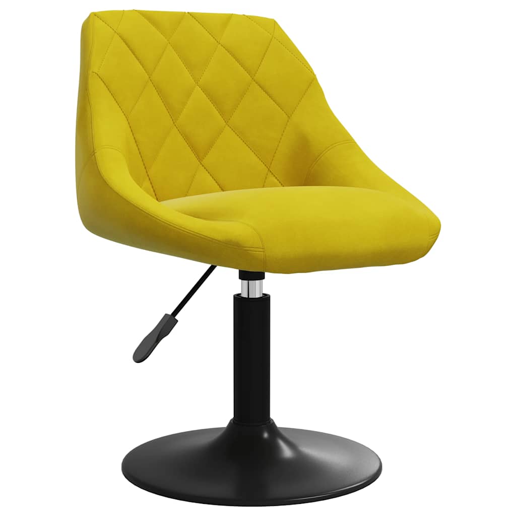 vidaXL Swivel Dining Chairs 2 pcs Mustard Yellow Velvet 3