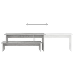vidaXL TV Cabinet | Concrete grey | Engineered wood | Adjustable Length 5