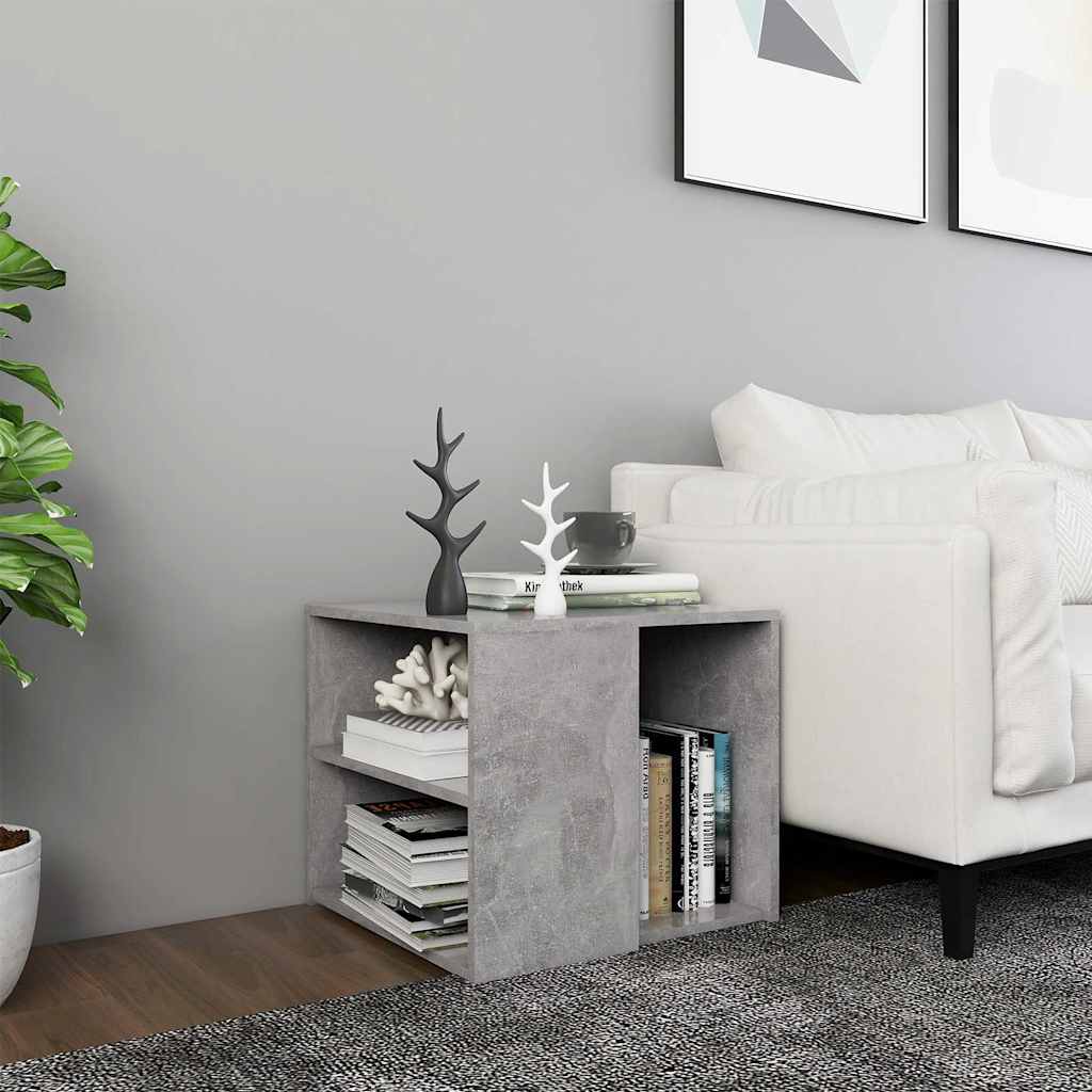 806386 vidaXL Side Table Concrete Grey 50x50x45 cm Engineered Wood 1