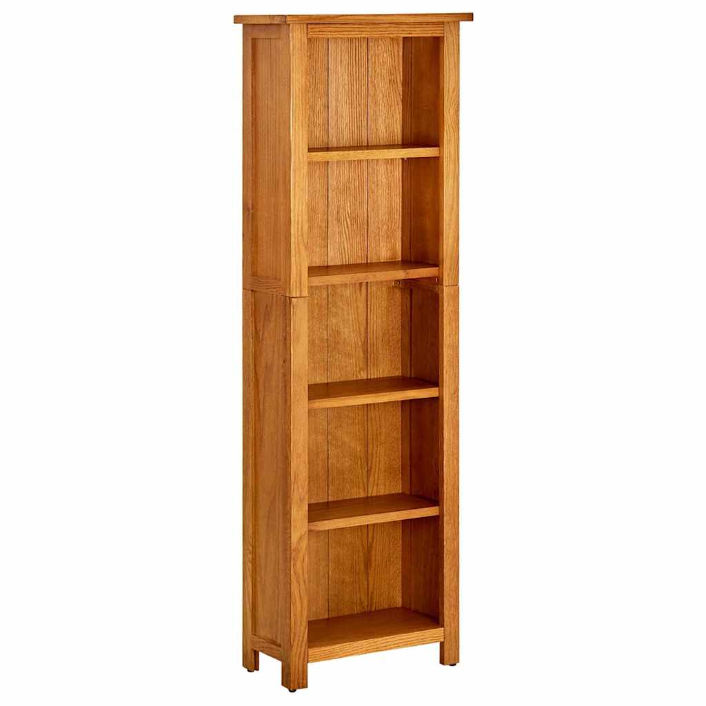 4-Tier Bookcase Solid Oak Wood 45 cm 140 cm 22 cm