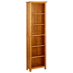 4-Tier Bookcase Solid Oak Wood 52 cm 180 cm 22 cm