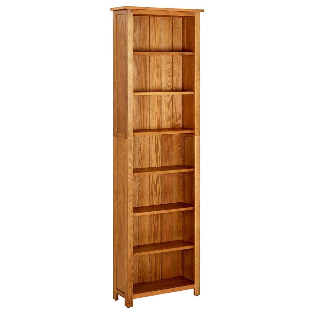 4-Tier Bookcase Solid Oak Wood 60 cm 200 cm 22 cm