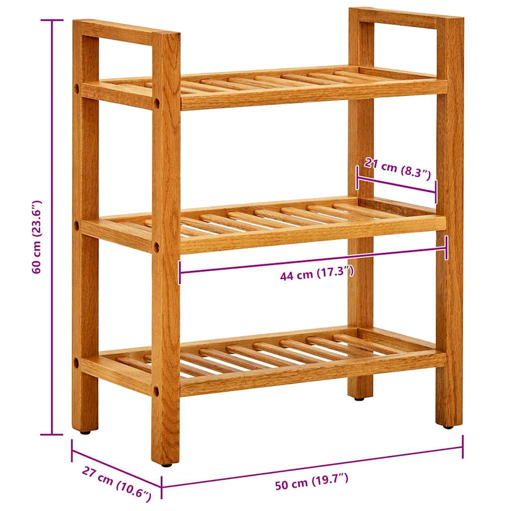 vidaXL Shoe Rack | Solid Oak | Solid Oak Wood | Medium | Shoe Rack | Rectangular 6