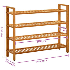 vidaXL Shoe Rack | Solid Oak | Solid Oak Wood | Medium | Shoe Rack | Rectangular 6