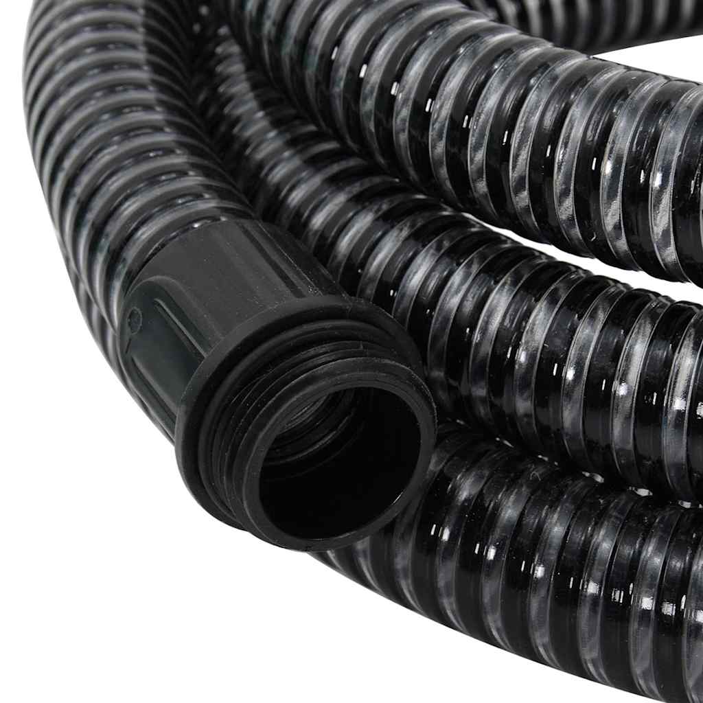 vidaXL Suction Hose with Brass Connectors Black 1.1" 4 m PVC 4