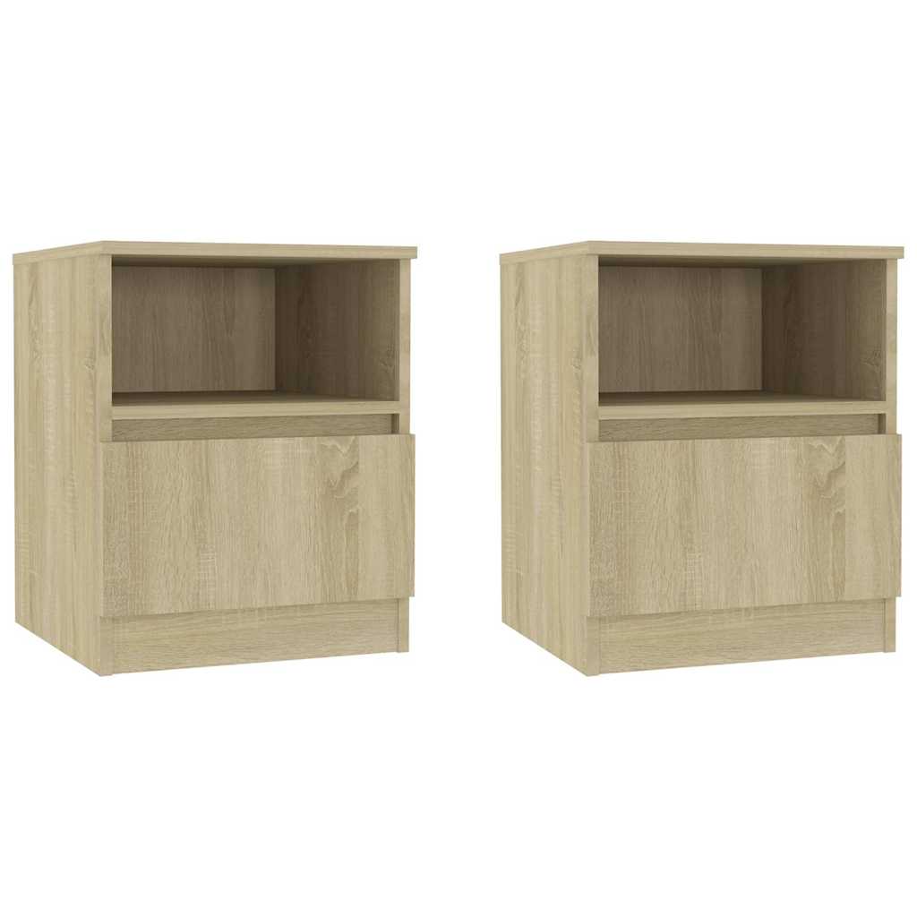 806164 vidaXL Bed Cabinets 2 pcs Sonoma Oak 40x40x50 cm Engineered Wood 2