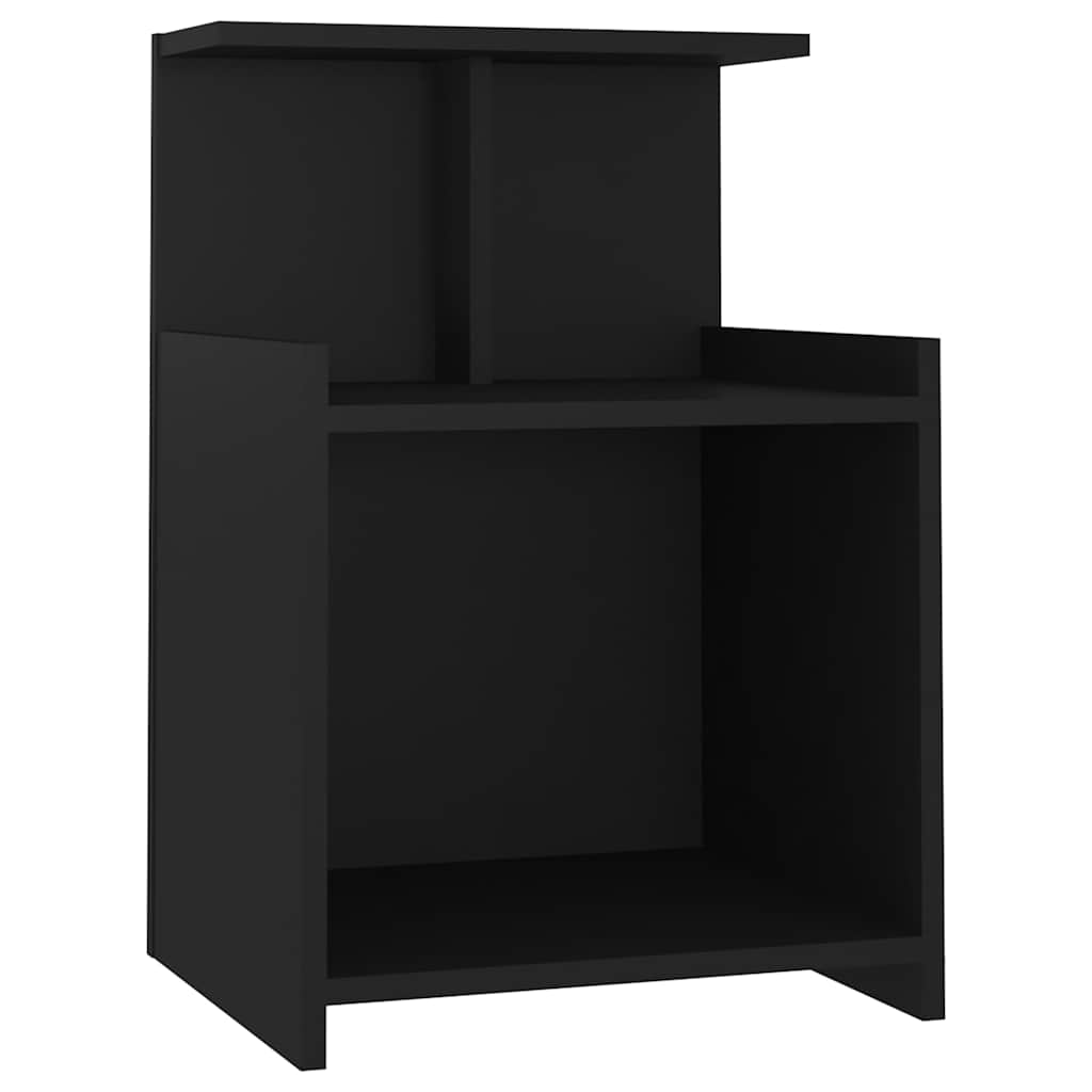 vidaXL Bed Cabinet | Set of 2 | Black | Engineered wood | Medium | Bed Cabinet 3