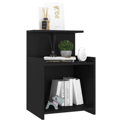 vidaXL Bed Cabinet | Set of 2 | Black | Engineered wood | Medium | Bed Cabinet 6