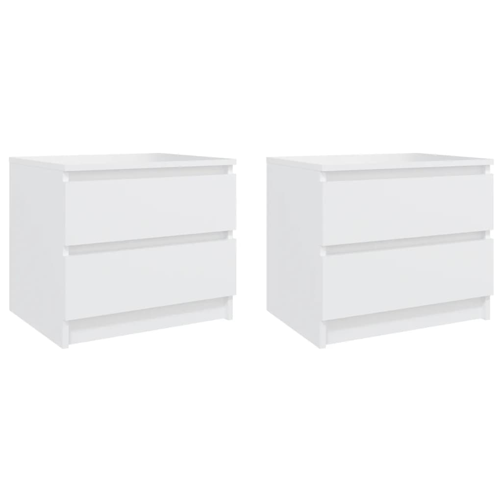 806194 vidaXL Bed Cabinets 2 pcs White 50x39x43,5 cm Engineered Wood 1