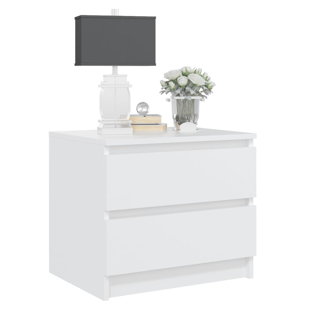 806194 vidaXL Bed Cabinets 2 pcs White 50x39x43,5 cm Engineered Wood 5
