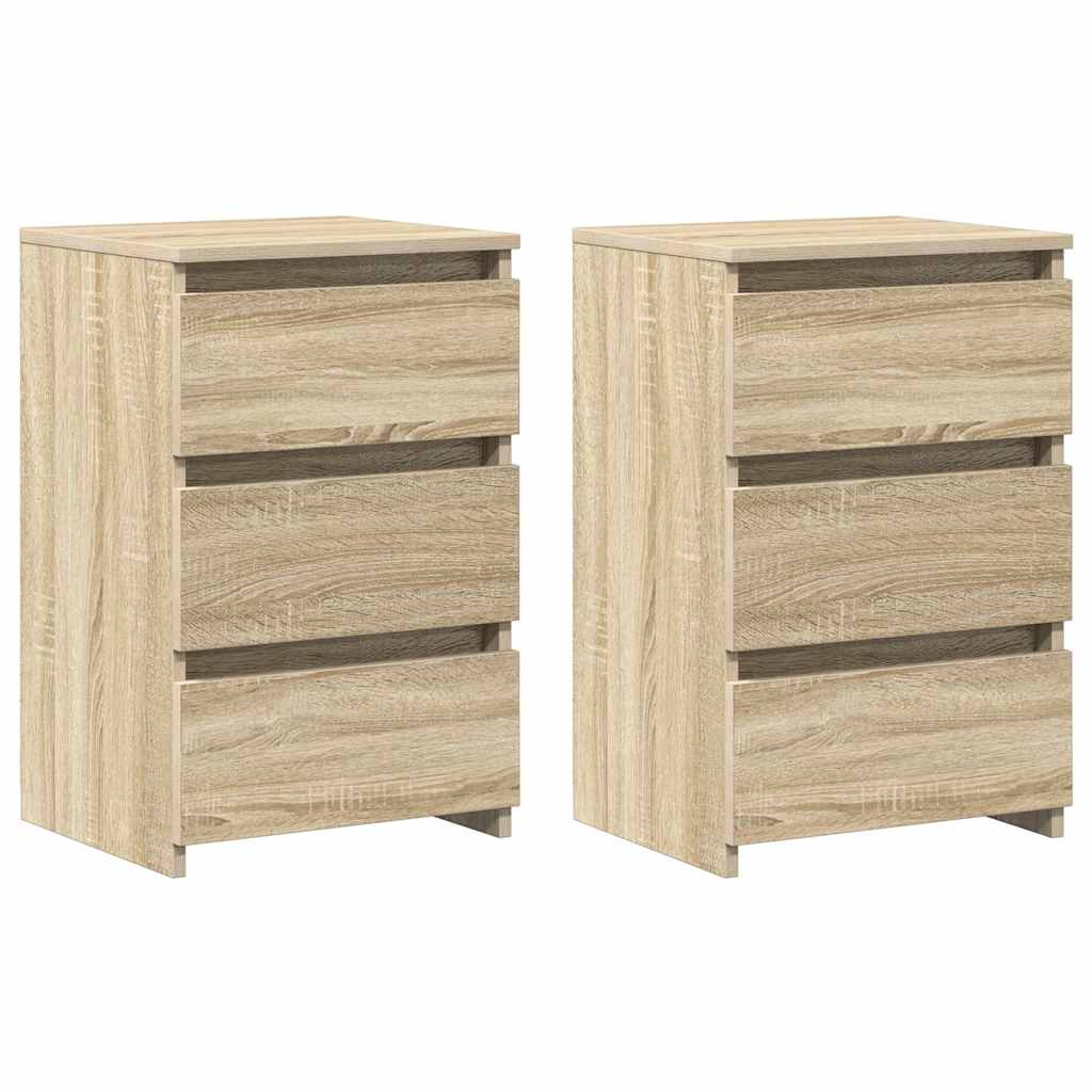806218 vidaXL Bed Cabinets 2 pcs Sonoma Oak 40x35x62,5 cm Engineered Wood 2