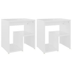 806329 vidaXL Bed Cabinets 2 pcs White 40x30x40 cm Engineered Wood 2