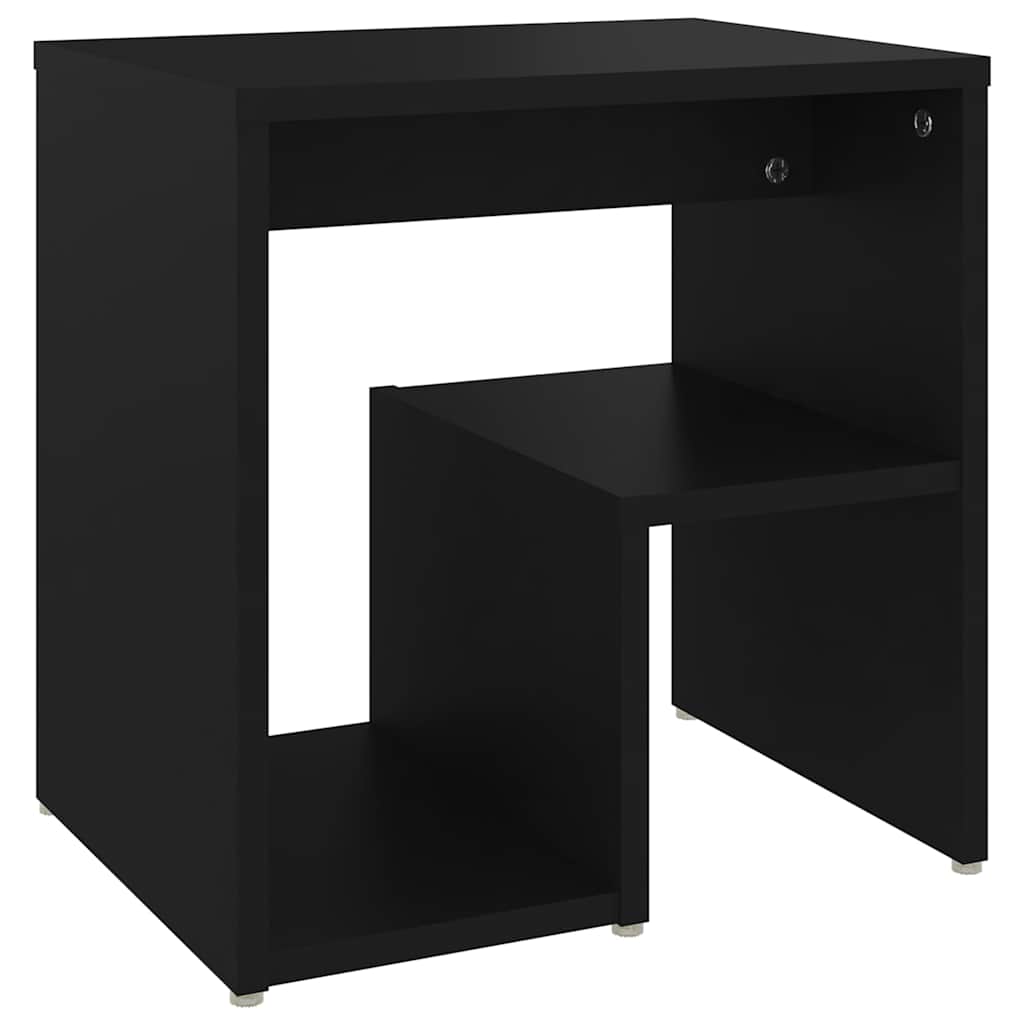 806331 vidaXL Bed Cabinets 2 pcs Black 40x30x40 cm Engineered Wood 4