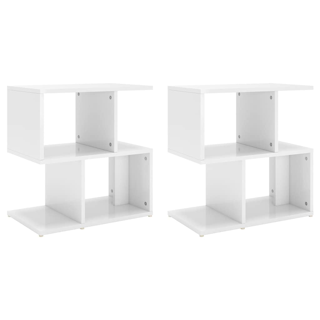 806377 vidaXL Bedside Cabinets 2 pcs High Gloss White 50x30x51,5 cm Engineered Wood 2