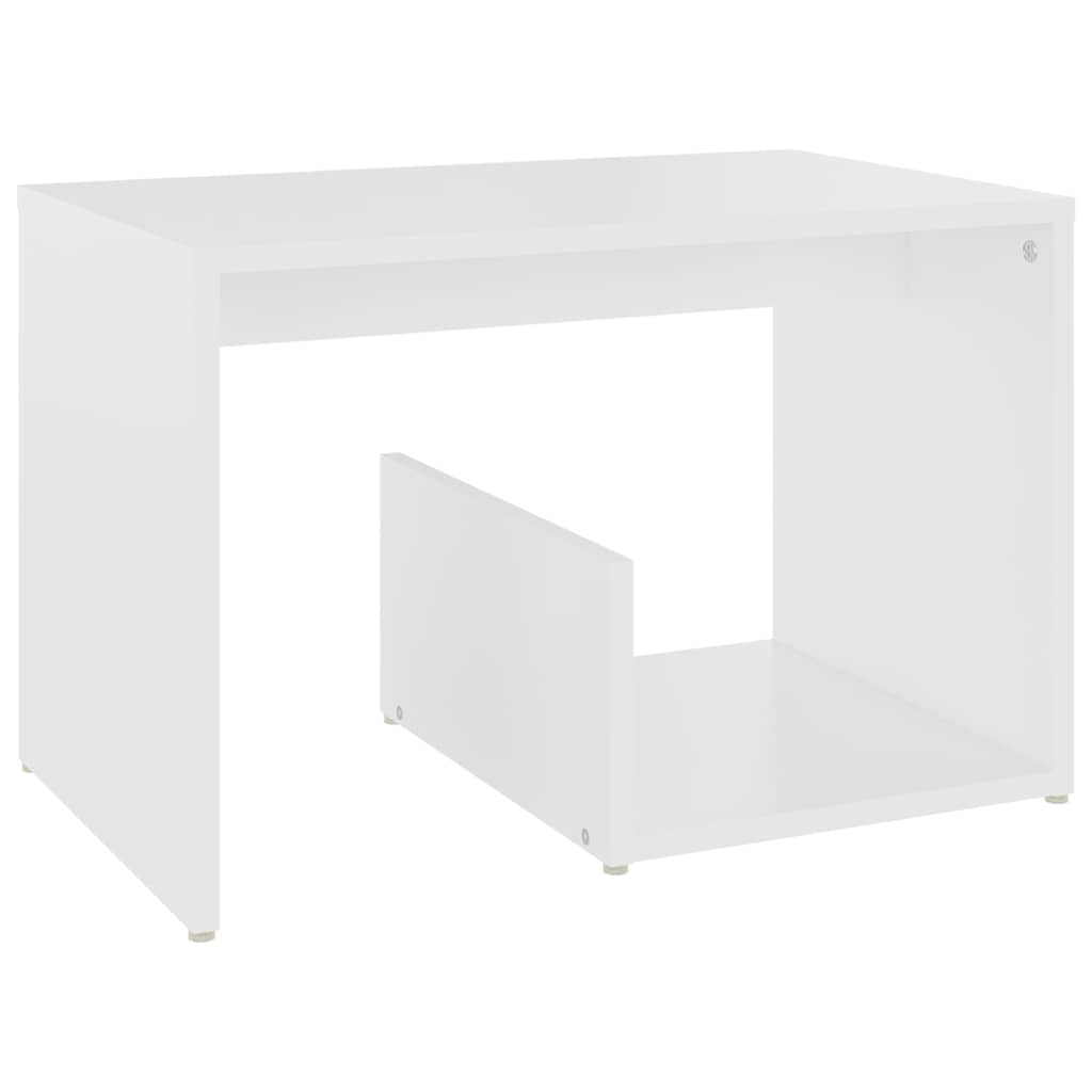 vidaXL Side Table | White | Engineered wood | Medium | Side Table | Rectangular 2