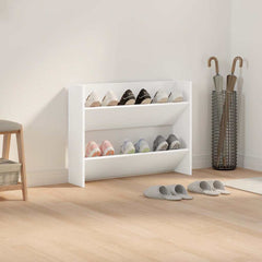 vidaXL Wall Shoe Cabinet White 80x18x60 cm Engineered Wood 3