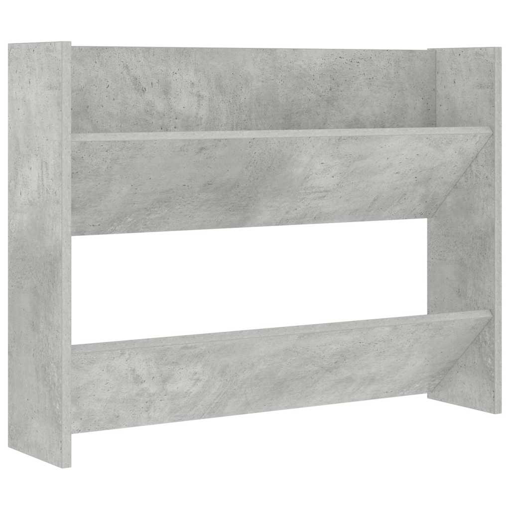 vidaXL Wall Shoe Cabinets 2 pcs Concrete Grey 80x18x60 cm Engineered Wood 5