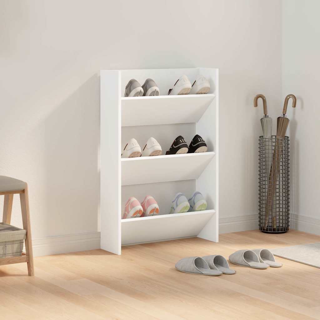 vidaXL Wall Shoe Cabinet White 60x18x90 cm Engineered Wood 3