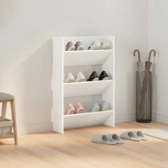 vidaXL Wall Shoe Cabinet White 60x18x90 cm Engineered Wood 3