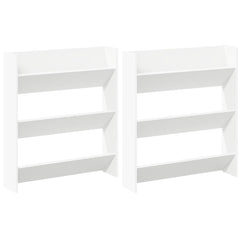 vidaXL Wall Shoe Cabinets 2 pcs White 80x18x90 cm Engineered Wood 2