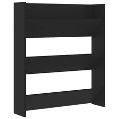 vidaXL Wall Shoe Cabinet Black 80x18x90 cm Engineered Wood 2