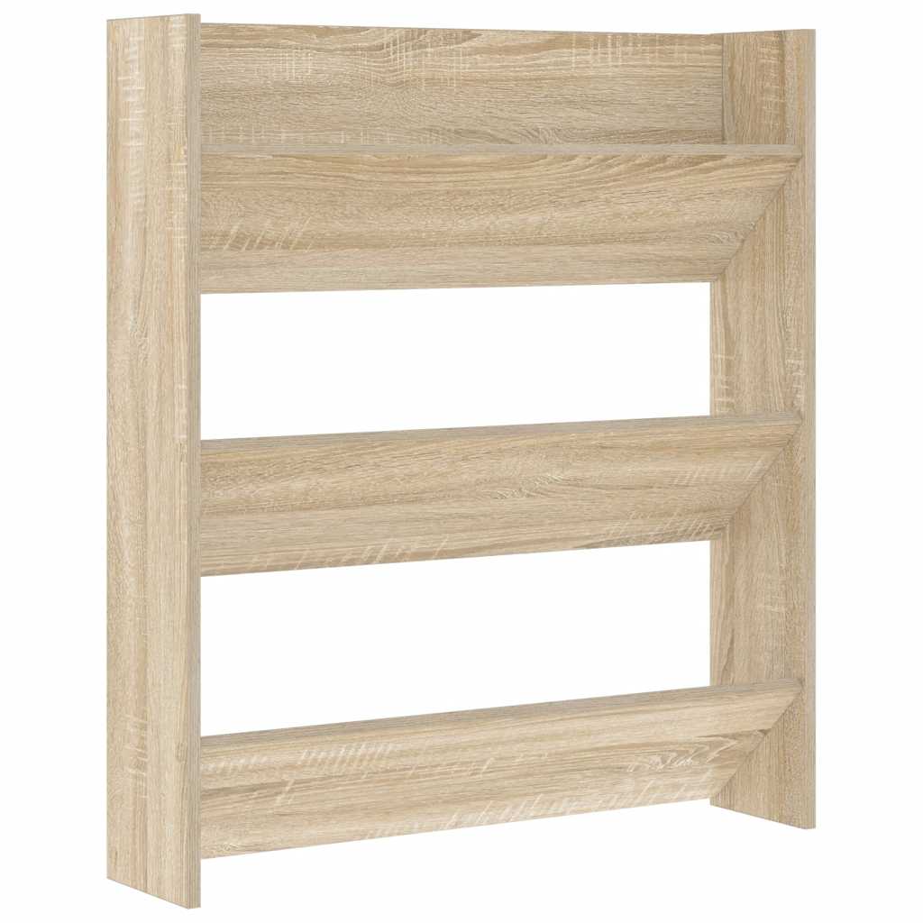 vidaXL Wall Shoe Cabinet | Sonoma oak | Engineered wood | Medium | Wall mounting 2