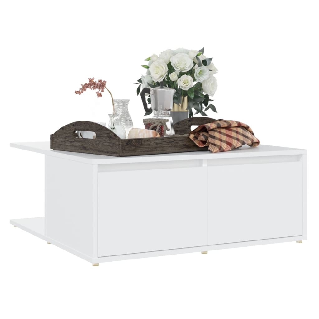 vidaXL Coffee Table | White | Engineered wood | 80 x 80 x 31 cm | Coffee Table 3