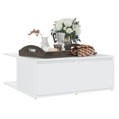 vidaXL Coffee Table | White | Engineered wood | 80 x 80 x 31 cm | Coffee Table 3