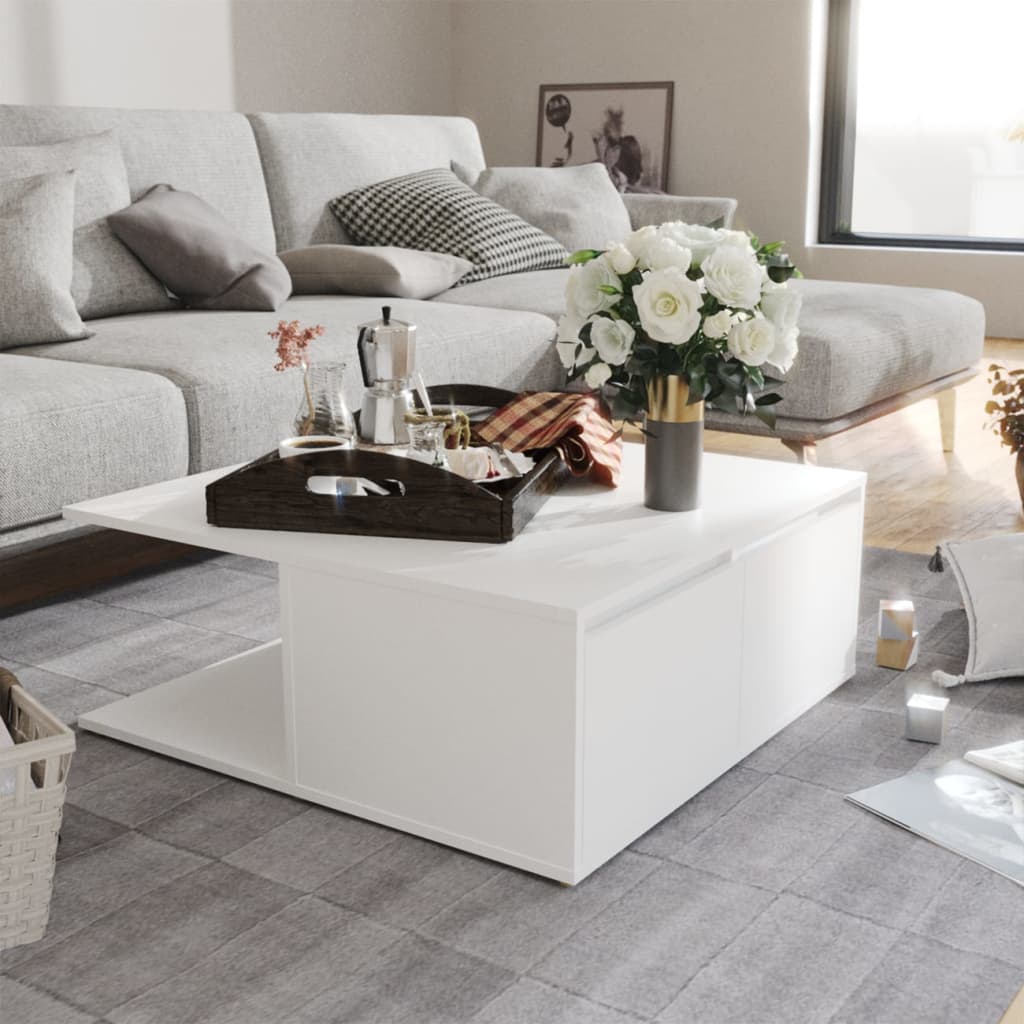 Coffee Table Engineered Wood in White