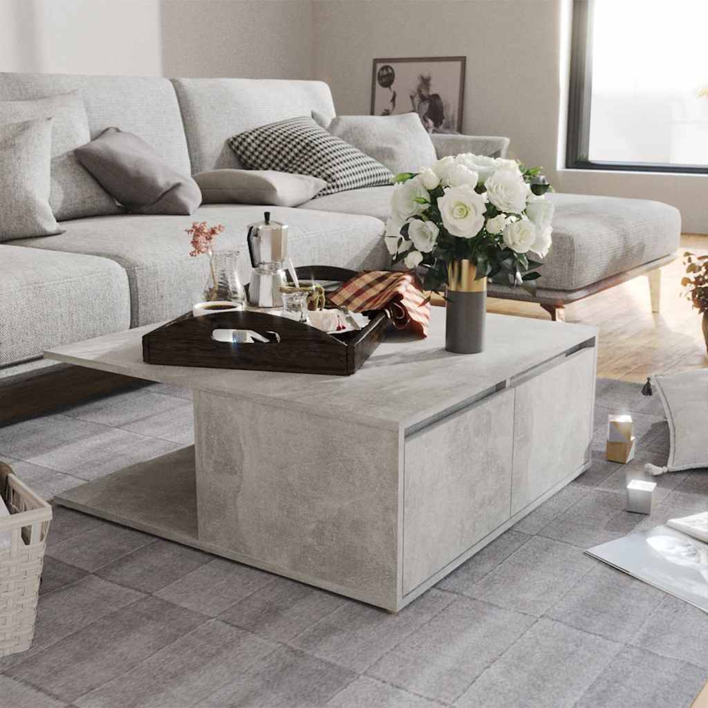Coffee Table Engineered Wood in Concrete Grey