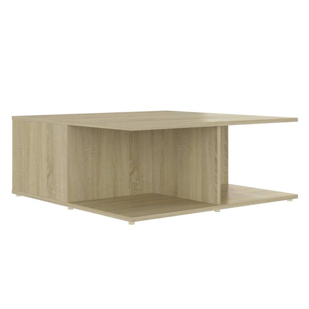 vidaXL Coffee Table | White and Sonoma Oak | Engineered Wood | 80 cm | Storage 6